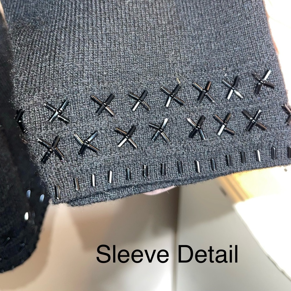 Valerie Stevens Black Cardigan with Embellished Trim - Picture 3 of 8